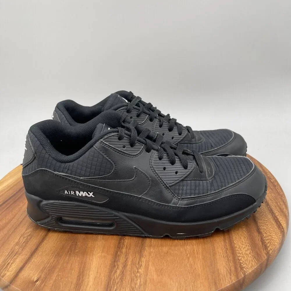 Nike Air Max 90 Essential Mens Size 13 Triple Black Running Comfort Walking Gym